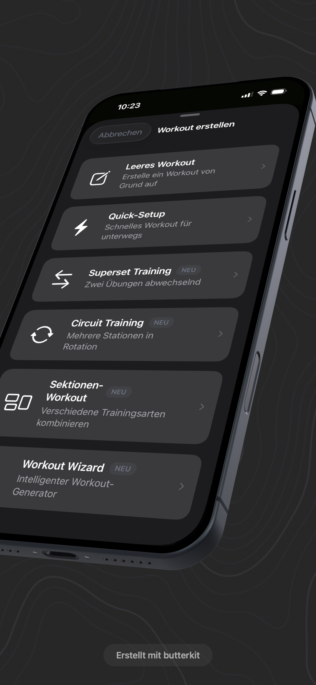 GymBo Create Workout